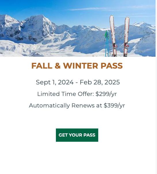 Advertisement for Go Wild! Fall and Winter passes